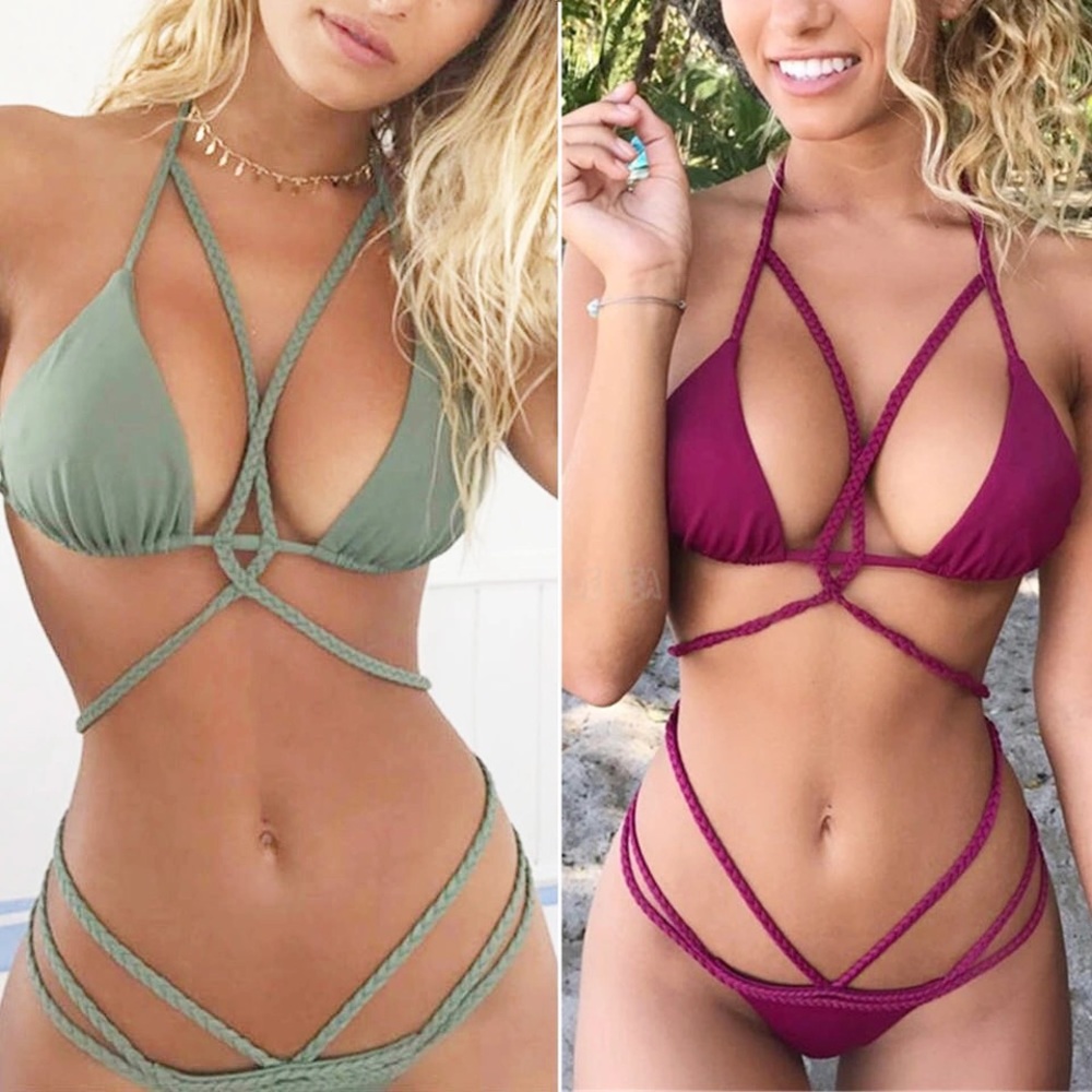 Braided Green Bikini - Picture 2 of 4